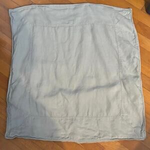 Serena & Lily 100% Linen Euro Pillow Sham Pillowcase Green Grey Gray 26 x 26